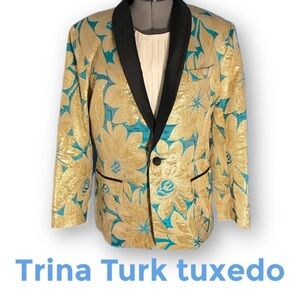Trina Turk custom sized tuxedo jacket size 14-16